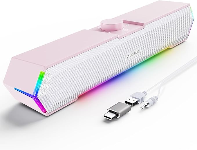 LENRUE G11 Computer Speakers for Desktop, Touch Lights PC Speakers by LENRUE
