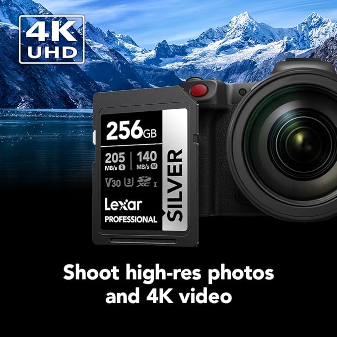 Lexar 256GB Professional Silver SD Card, - Image 3