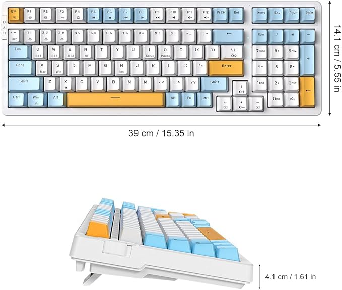 Merdia Wireless Mechanical Keyboard, Triple Mode 2.4G/USB-C/BT Gaming Keyboards - Image 7
