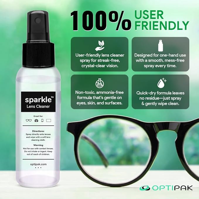 Sparkle Anti-Reflective Lens Cleaner Spray kit | 2oz Glasses Cleaner Spray + - Image 7