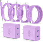 Super Fast Samsung Charger Type C, 45W Dual Port USB C Fast Charger Block & by QZIIW