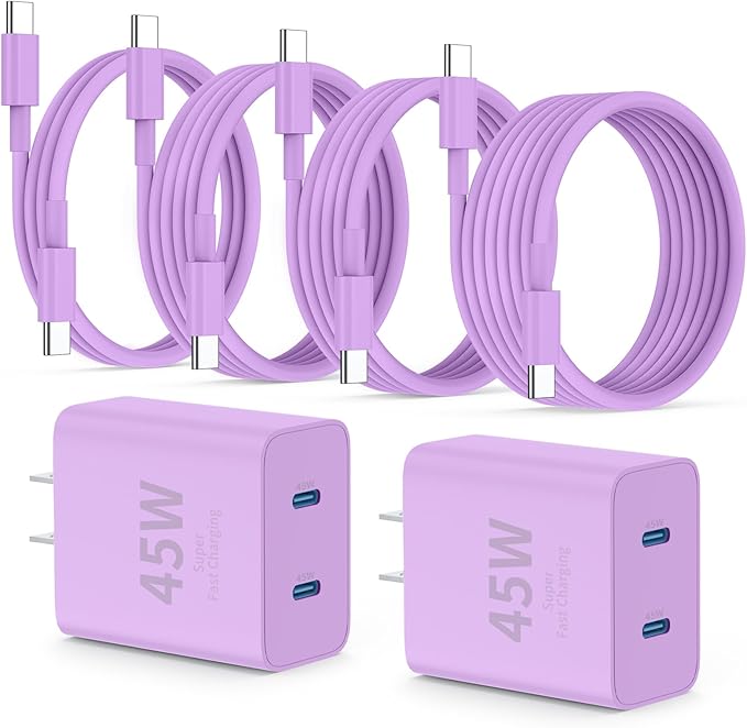 Super Fast Samsung Charger Type C, 45W Dual Port USB C Fast Charger Block & by QZIIW