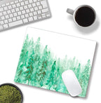 Green Forest Mouse Pad, Watercolor Trees Mouse Pad, Gaming Mouse Mat Square - Image 4