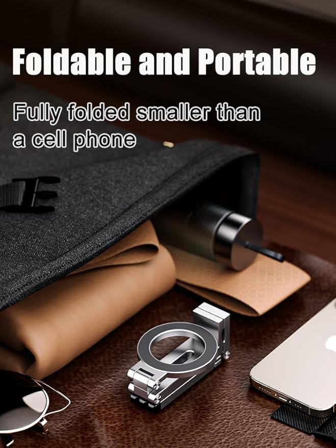 Magnetic Tripod for iPhone, Foldable and Triangular Fixing Airplane Travel - Image 5