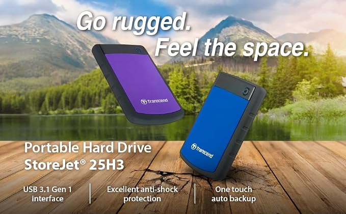 Transcend 1TB USB 3.1 Gen 1 StoreJet 25H3B SJ25H3B Rugged External Hard Drive - Image 10