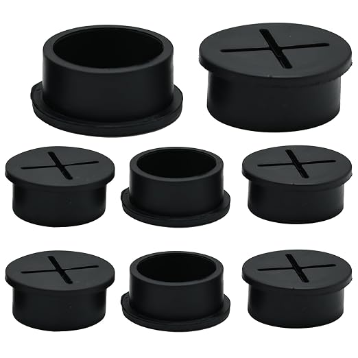 Desk Grommet, 1 in 25 mm Silicone Rubber Grommets, Flexible Wall Cord Pass by BOPOREAE