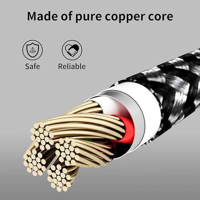 USB C Multi Charging Cable, 3 in 1 Charging Cable Nylon Braided USB-C Multiple - Image 6