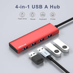 USB Hub, USB 3.0 Hub Aluminum Alloy Ultra Slim USB Splitter, Portable 4 Port - Image 3