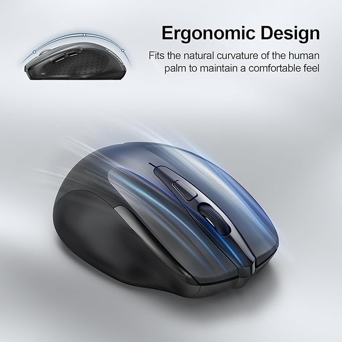 TECKNET Wireless Mouse Silent 4800 DPI Computer USB A & Bluetooth Mouse 6 - Image 9