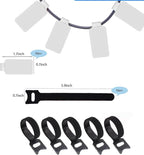 100 Pack Reusable Hook & Loop Cable Ties & Labels Kit - Image 2