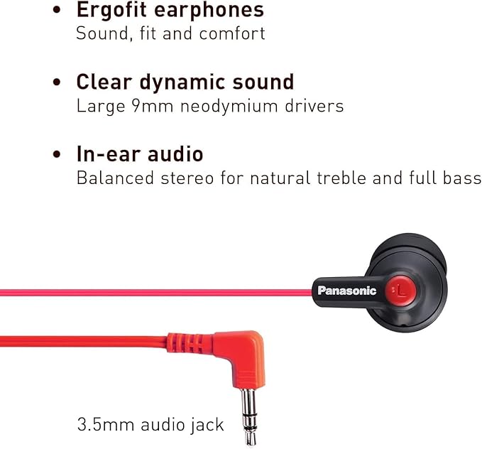 Panasonic ErgoFit Wired Earbuds, in-Ear Headphones - Image 2