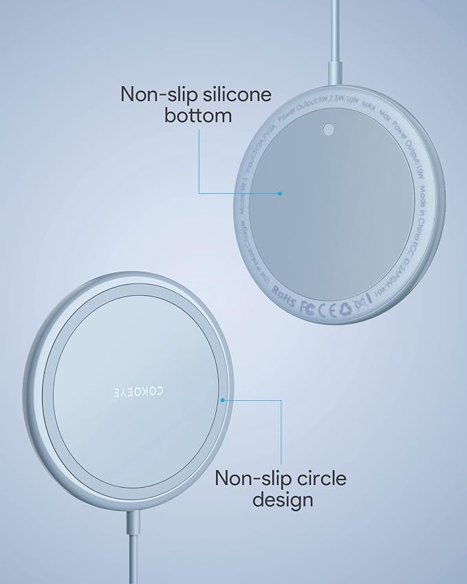 Wireless Charger, 15W Max Fast Wireless Charging Pad 2-Pack Compatible - Image 9