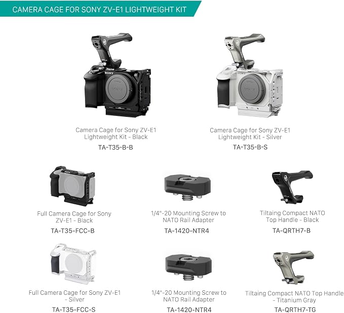 Tilta Full Camera Cage for ZV-E1 Lightweight Kit | Includes Full Cage, Top - Image 9