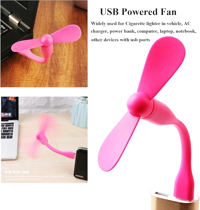 Mini USB Fan, Portable Pocket Fan USB-A Powered Little Cooler, Quiet Operation - Image 2