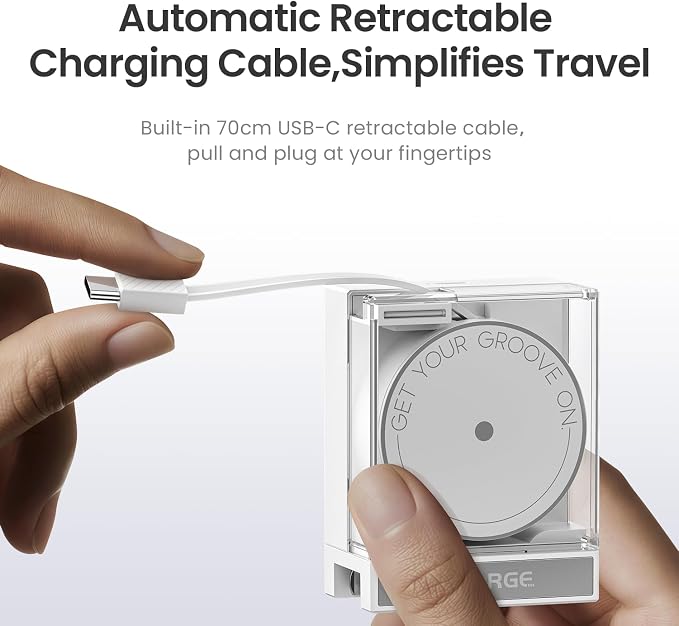 Retractable 65W USB C Charger, GaN Power Wall Charger - Image 2