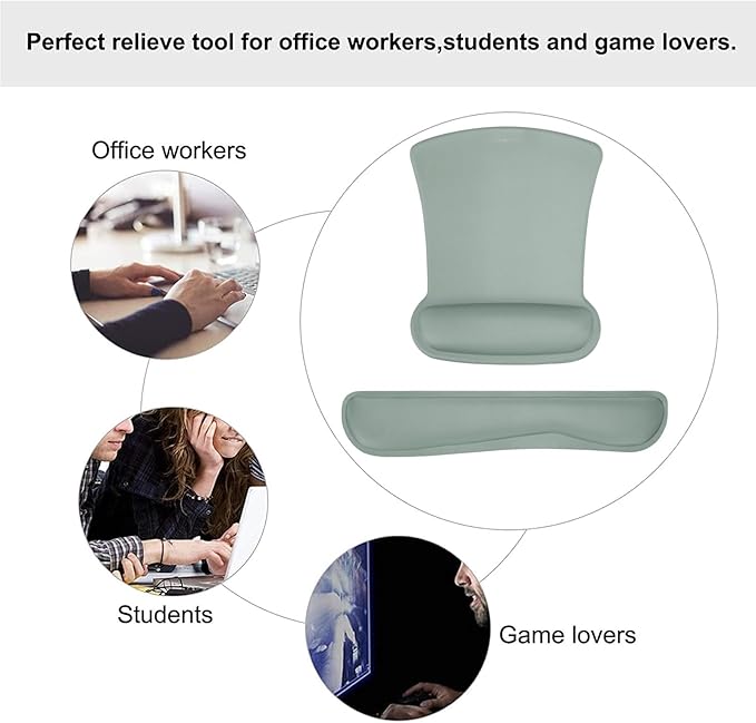 MOSISO Wrist Rest Support for Mouse Pad & Keyboard Set, Ergonomic Mousepad - Image 6