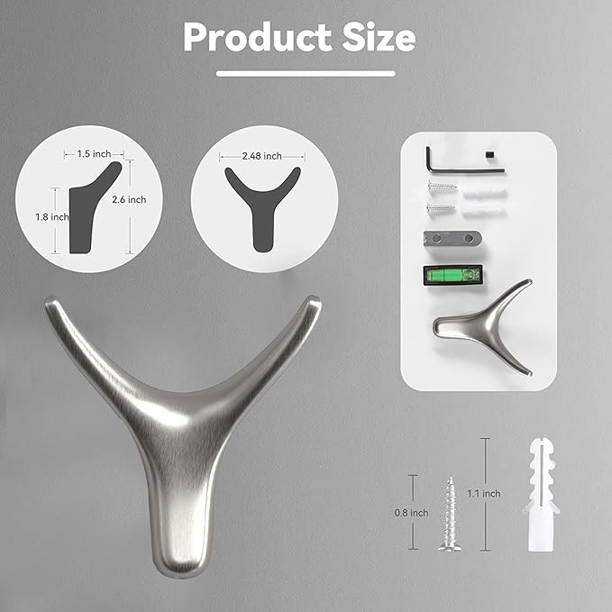 4 Packs Towel Hooks, Coat Hook Cow Head Wall Hooks, Metal Heavy Duty Wall Hooks - Image 2