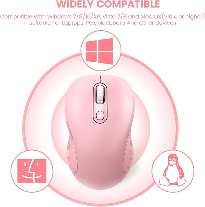WisFox 2.4G Wireless Mouse for Laptop, Ergonomic Computer Mouse - Image 5
