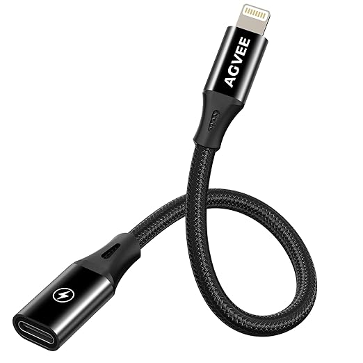 AGVEE 2 Pack 4 inch USB-C Female to Lightning Male Adapter, 30W Fast Charging by AGVEE