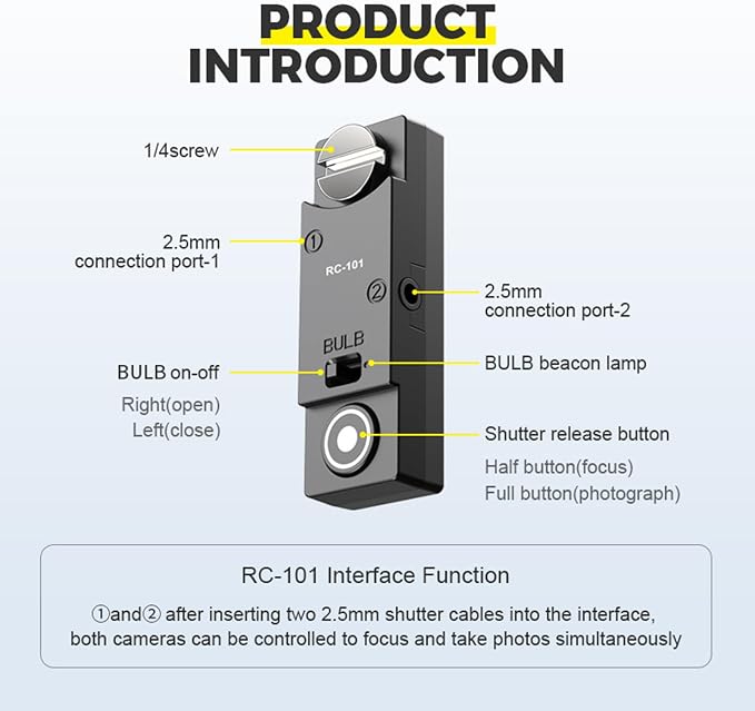 for GH Cameras Shutter Wire Remote Control RC101-L1 T0 GH5S S5 S5M2X S5II GH4 - Image 5