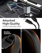 Retractable Car Charger, 4 in 1 Fast Car Phone Charger 66W, 2 Retractable - Image 5