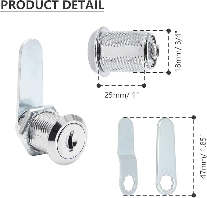 Uenhoy 6 Pack Cam Locks Keyed Alike, File Cabinet Locks - Image 3