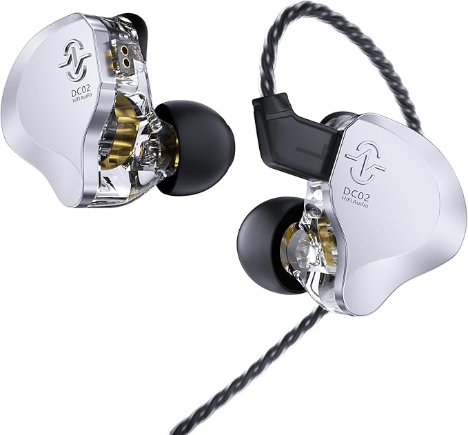 In Ear Earbuds Wired IEM Headphone, CCZ DC02 Dual Magnetic Circuit DD HIFI by KINBOOFI