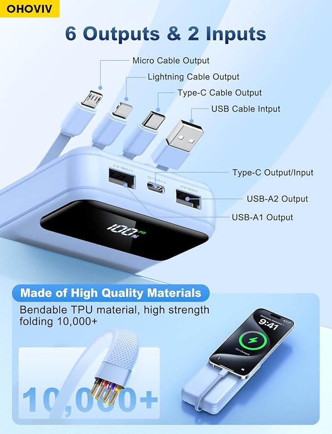 OHOVIV Portable Charger Power Bank 50000mAh Battery Pack, 22.5W Fast Charging - Image 3