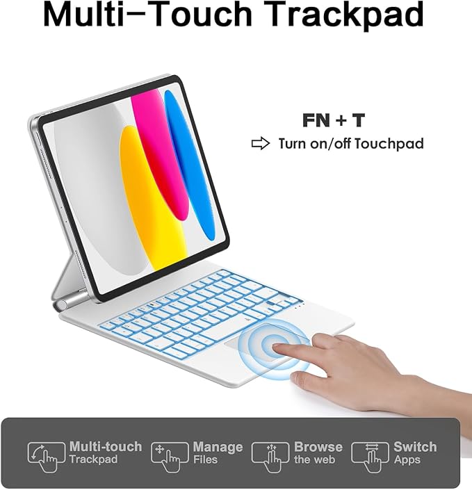 Magic Keyboard Case for iPad 11th/10th Generation 2022, Magnetic Stand - Image 5