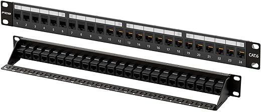 FGB 10Gbps Patch Panel 24 Port, Cat6 Keystone Patch Panel, 1U by FGB