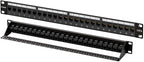 FGB 10Gbps Patch Panel 24 Port, Cat6 Keystone Patch Panel, 1U by FGB