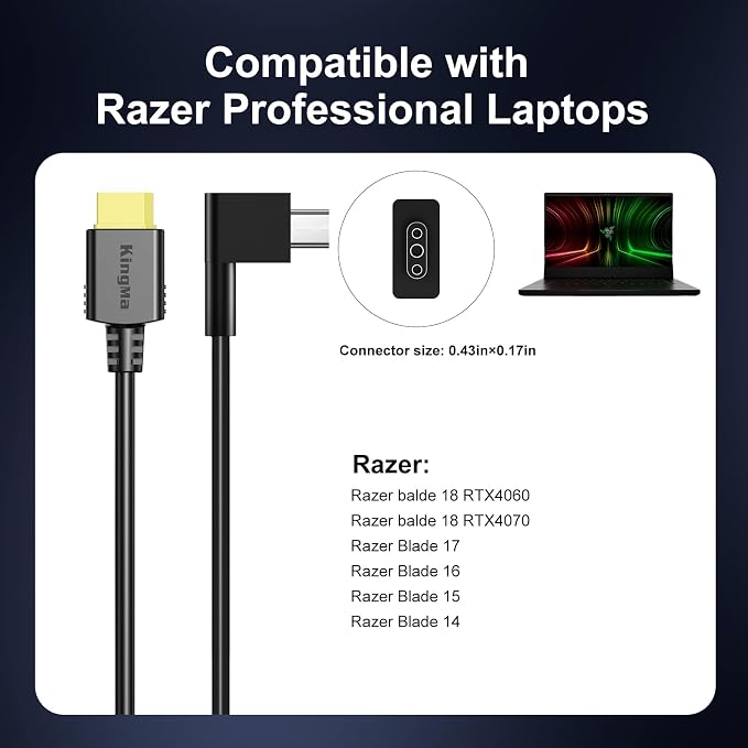 330W Razer Blade 18 with 4060/4070 Gaming Laptop Charger, 3-Port PD 3.0 Fast - Image 5