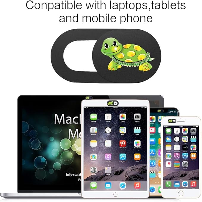 3 Pack Laptop Web Camera Cover Ultra Thin Webcam Cover Slide Turtle Printed - Image 4
