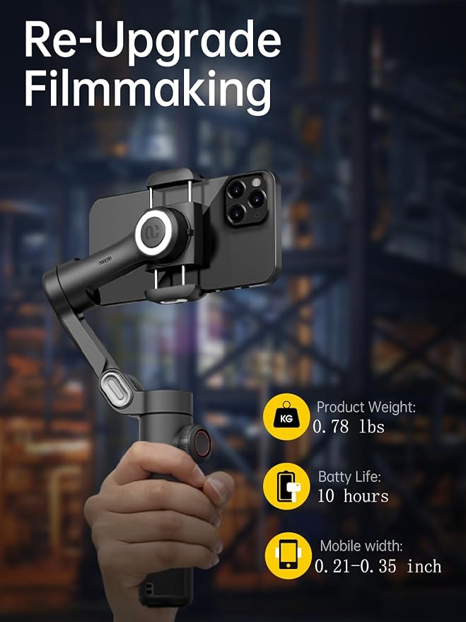 Phone Gimbal Stabilizer 3-Axis Smartphone Foldable Handheld Gimbal - Image 7
