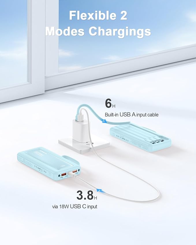 Portable Charger with Built in Cables, Slim 10000mAh Fast Charging 22.5W Power - Image 6
