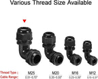 LeMotech M25 Cable Gland, 90 Degree Adjustable 13-18mm Strain Relief, Cord - Image 6