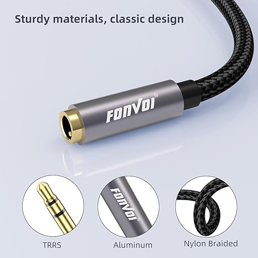 20FT 3.5mm Aux Jack Audio Extension Cable, Male to Female, TRS Headphone - Image 5