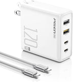 PISEN 120W USB C Charger - 120W 4-Port GaN USB C Charger Block Fast Charging by PISEN