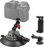 Suction Cup Camera Mount with Ball Head Magic Arm, 5.9"/15cm Air Pump Vacuum by Ouhans