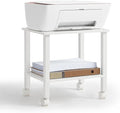2 Tier Printer Stand with Storage, Under Desk Shelf Printer Table, Rolling by YUFAM