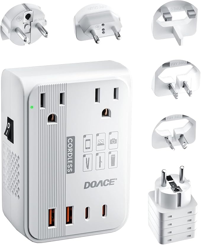 DOACE 350W Travel Voltage Converter US to Europe 220V to 110V Converter by DOACE