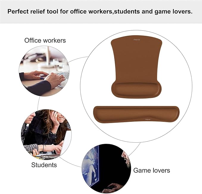 MOSISO Wrist Rest Support for Mouse Pad & Keyboard Set, Ergonomic Mousepad - Image 6