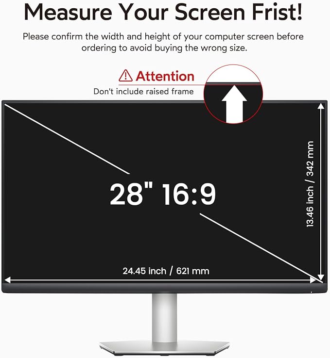 BERSEM 28 Inch Monitor Computer Privacy Screen Filter - Image 6