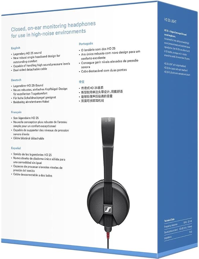 Sennheiser Professional HD 25 LIGHT On-Ear DJ Headphones - Image 9