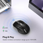 TECKNET Wireless Silent Mouse, Quiet Click, 2.4G Optical Cordless Mouse - Image 5