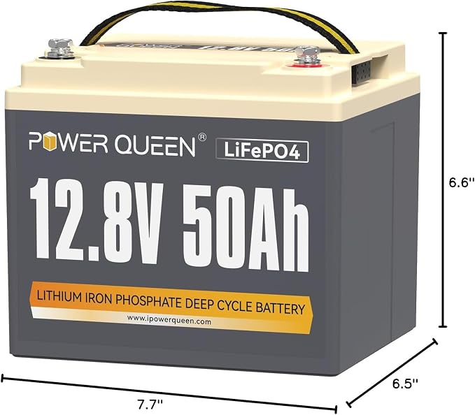 Power Queen 12.8V 50Ah LiFePO4 Battery Upgrade, Grade A Lithium Battery Cells - Image 9