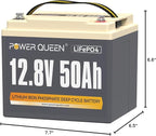 Power Queen 12.8V 50Ah LiFePO4 Battery Upgrade, Grade A Lithium Battery Cells - Image 9