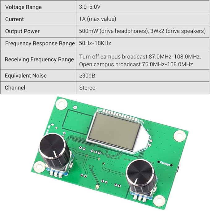 Digital FM Receiver Module, Icstation Radio Receiver Module Digital Stereo - Image 3