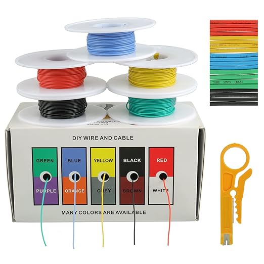 BOJACK 30 AWG Flexible Silicone Wire Electric Wire Hook up Wire Kit 300V Cables by BOJACK