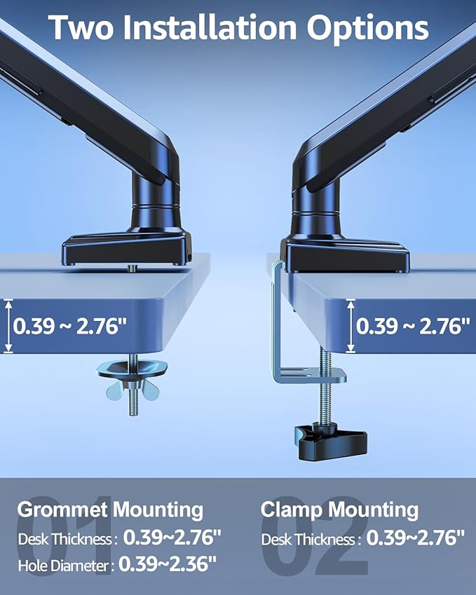 Single Monitor Mount for 22 24 27 32 inch Screen, Gas Spring Arm Holds 4.4-22 - Image 5